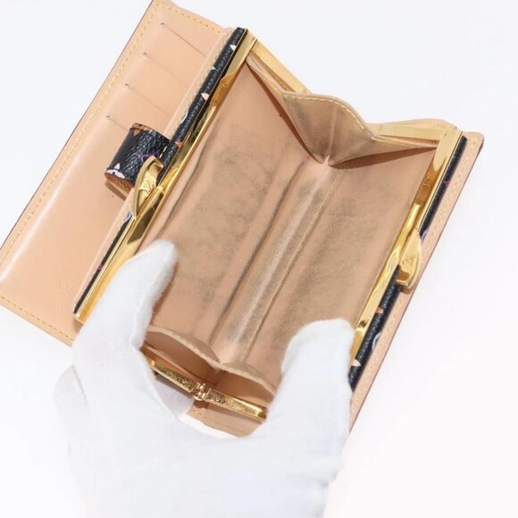 LOUIS VUITTON Multicolor Portefeuille Viennois Wallet Black M92988 Auth 146412 - Picture 12 of 16